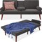 Best Choice Products Fabric Upholstered Convertible Futon w/ Rounded Armrests, Wooden Legs, 2 Cupholders